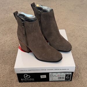 Blondo Taupe Ankle Booties Waterproof